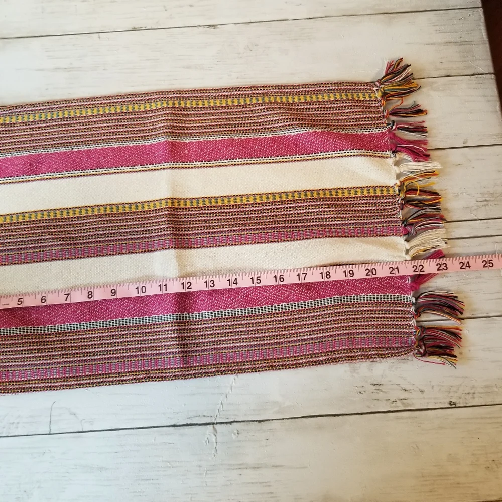 World Market Woven Multi Stripe Tassel Placemats Qty 4